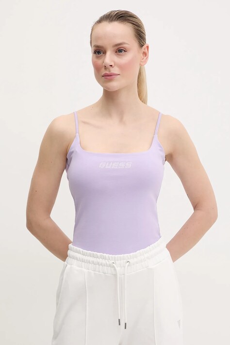 Guess top ORTENSIA culoarea violet, V5GP22 J1314
