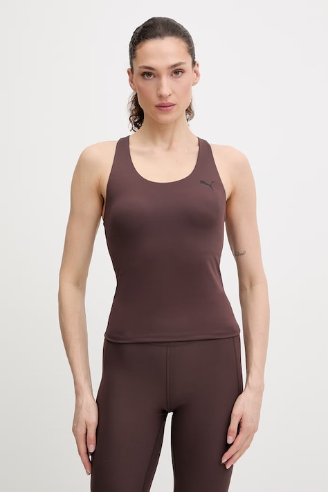 Puma top treningowy Train All Day Essentials kolor brązowy 525889