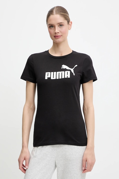Βαμβακερό μπλουζάκι Puma χρώμα: μαύρο, 631536