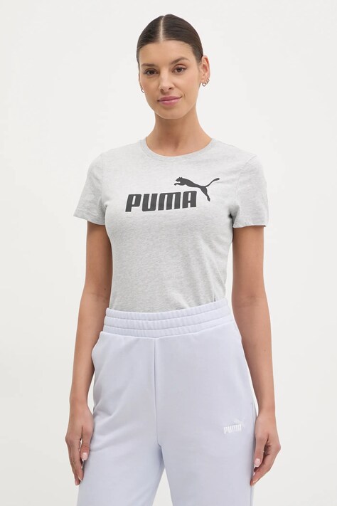 Puma tricou din bumbac femei, culoarea gri, 682370