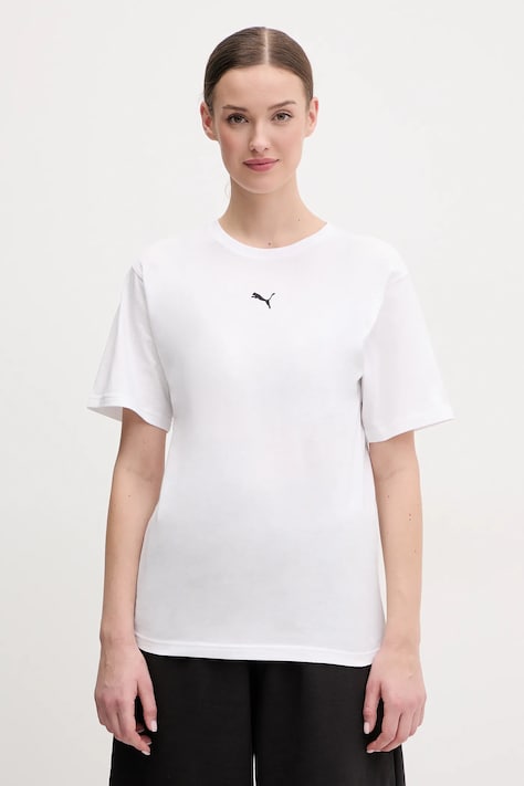 Puma tricou din bumbac femei, culoarea alb, 684971