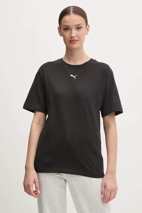 Puma tricou din bumbac femei, culoarea negru, 684971
