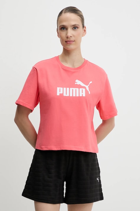 Bavlněné tričko Puma Essential Logo oranžová barva, 684972