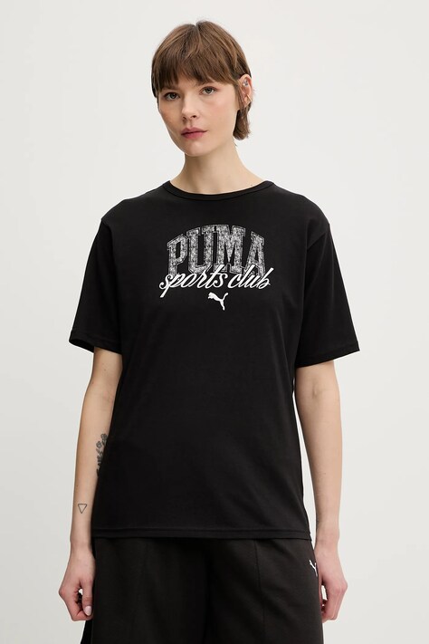 Puma tricou din bumbac culoarea negru, 685031