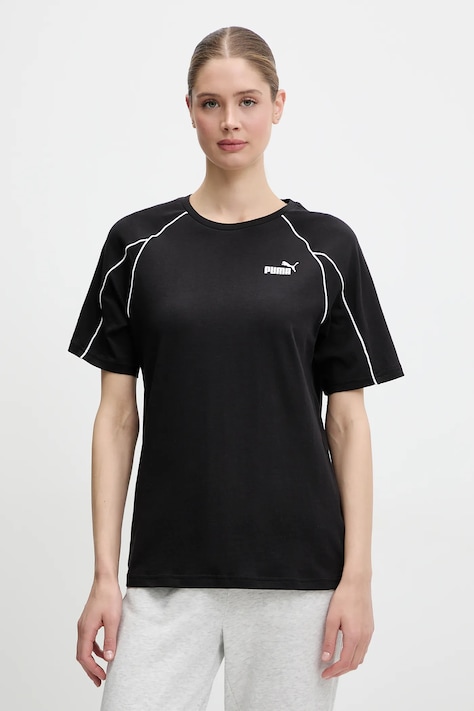 Βαμβακερό μπλουζάκι Puma χρώμα: μαύρο, 685041