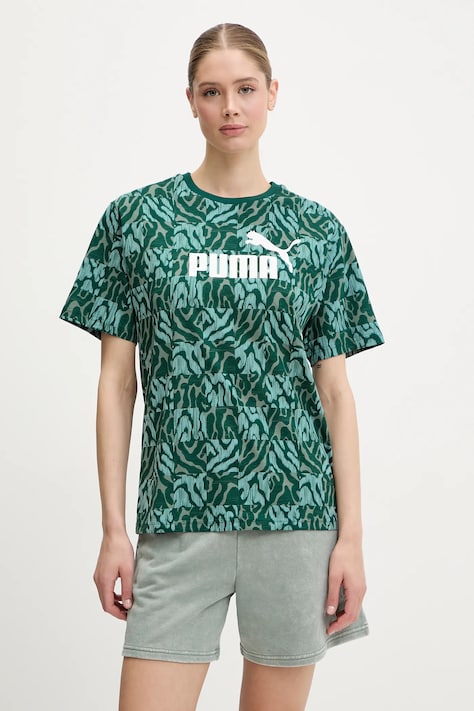 Βαμβακερό μπλουζάκι Puma χρώμα: πράσινο, 685070