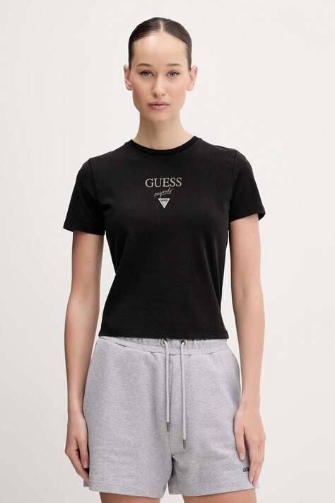 Guess Originals tricou din bumbac femei, culoarea negru, W5GI56 J1314