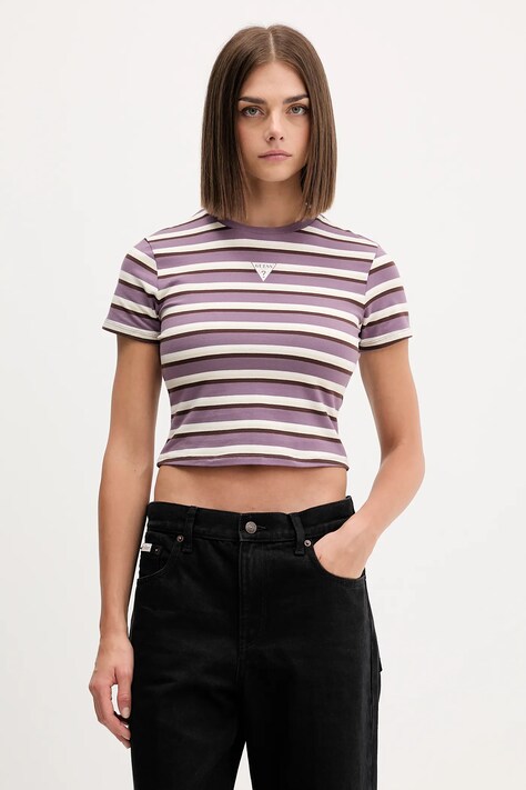 Guess Originals t-shirt damski kolor fioletowy W5GI57 J1314