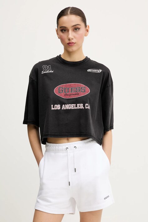 Guess Originals t-shirt in cotone donna colore nero W5GI34 K8HM0