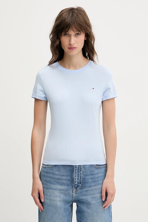 Βαμβακερό μπλουζάκι Tommy Jeans 2-pack χρώμα: μπλε, DW0DW21366