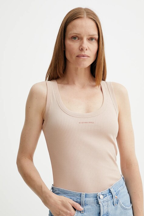 Топ G-Star Raw — SS25-TSD1S0, помаранчевий — фото 4