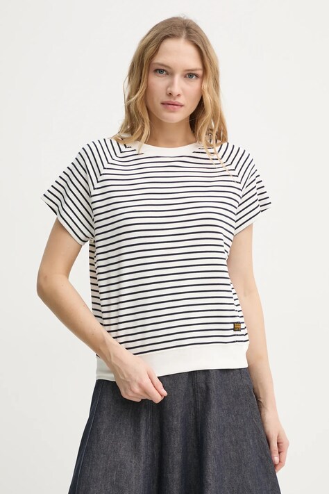 G-Star t-shirt bawełniany damski kolor beżowy D24512-D979