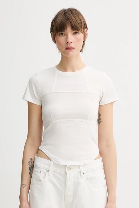 G-Star tricou din bumbac culoarea bej, D26072-D601