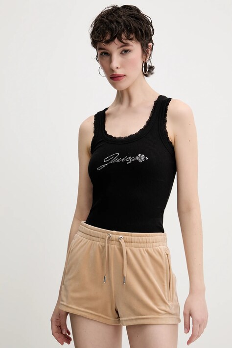 Juicy Couture top JUICY HIBISCUS CRYSTAL kolor czarny JCWLV125335