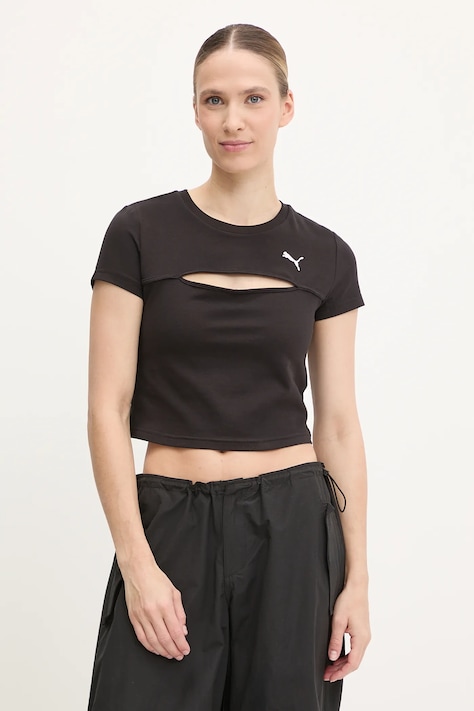 Μπλουζάκι Puma χρώμα: μαύρο, 631164