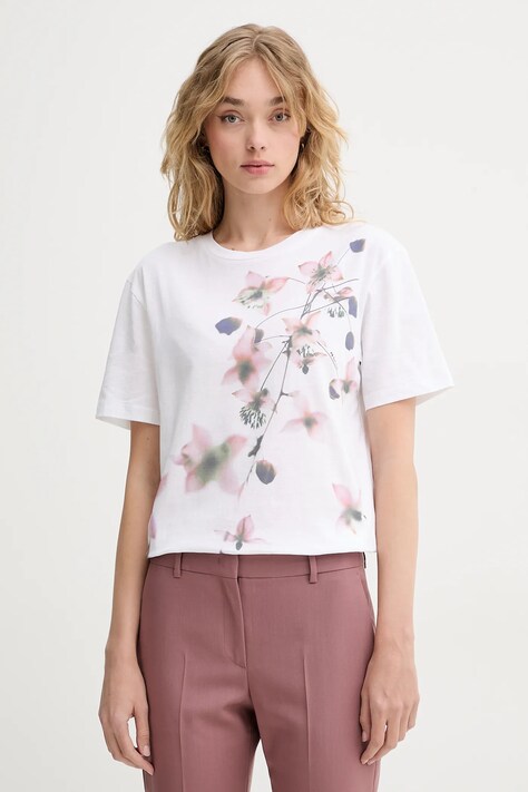 Хлопковая футболка PS Paul Smith женская цвет белый W2R.232V.PP5098