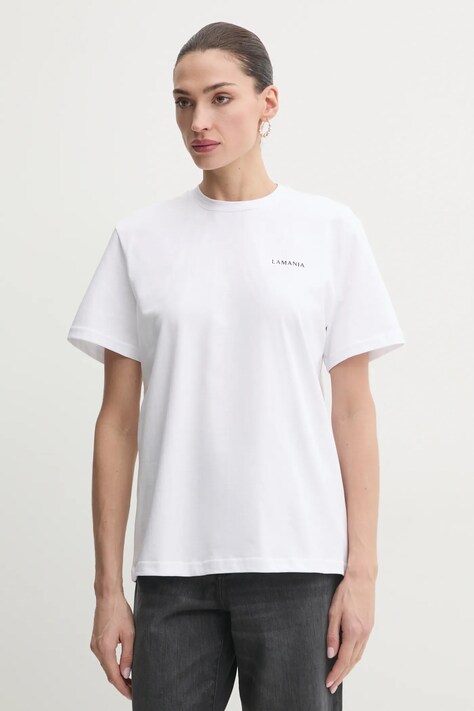 La Mania tricou din bumbac femei, culoarea alb, BONI.3