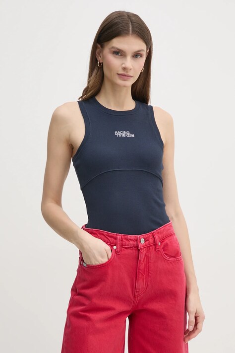 Топ Red Bull Racing x Pepe Jeans LOGO RIB TANK — SS25-TSD1UJ, темно-синій — фото 4