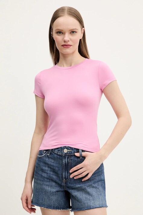 Tričko Hollister Co. dámske, ružová farba, KI339-5043