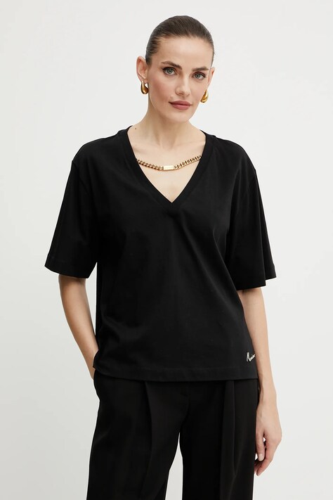 Bavlněné tričko Marciano Guess CHRISSY dámské, černá barva, 5GGI03 6298A