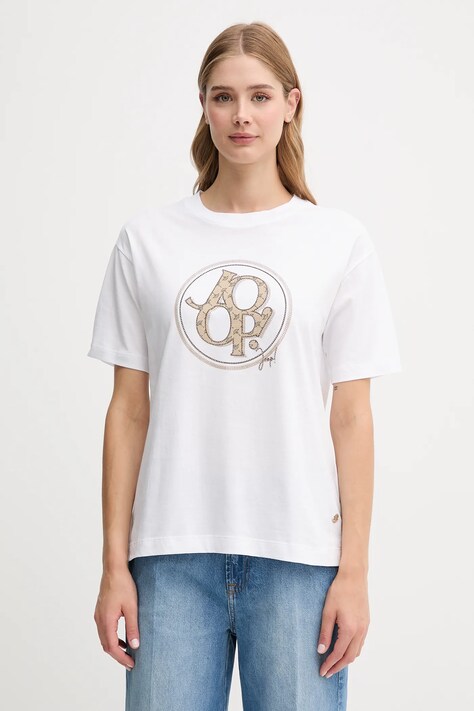 Joop! t-shirt bawełniany damski kolor biały 30046236