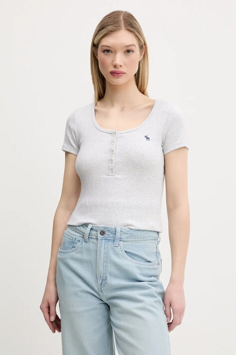 Tričko Abercrombie & Fitch šedá barva, KI139-5271