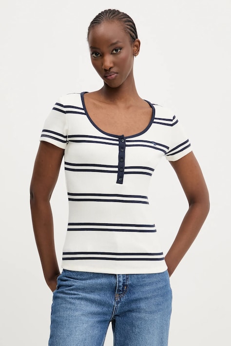 Tričko Abercrombie & Fitch bílá barva, KI139-5271