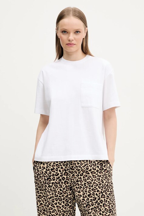 Abercrombie & Fitch tricou din bumbac femei, culoarea alb, KI139-5315