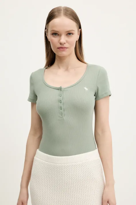 Abercrombie & Fitch t-shirt donna colore verde KI139-7000