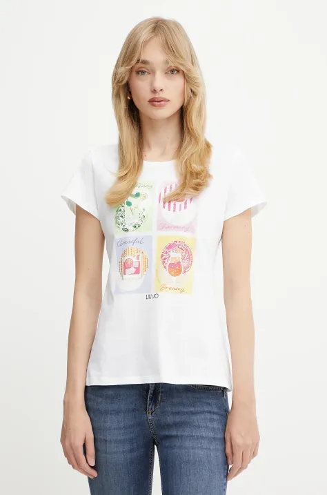 Liu Jo t-shirt bawełniany damski kolor biały WA5478.J6410