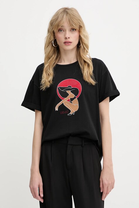Liu Jo tricou culoarea negru, VA5153.JS003
