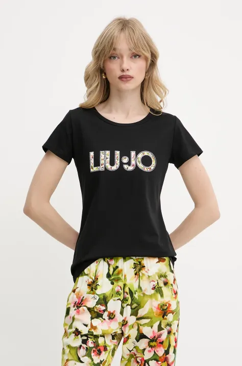 Liu Jo t-shirt damski kolor czarny VA5154.JS003