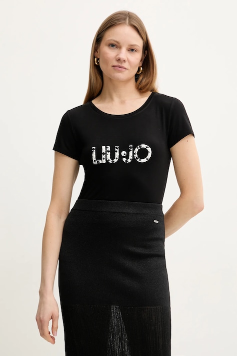 Liu Jo tricou culoarea negru, VA5156.JS360