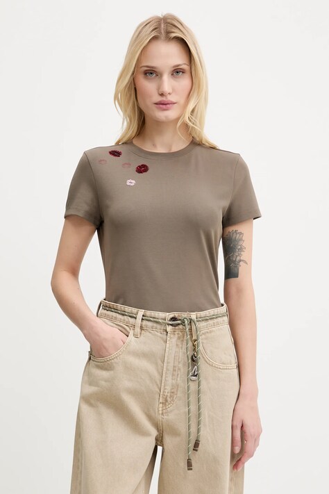Miss Sixty tricou culoarea maro, 6S2SJ06900