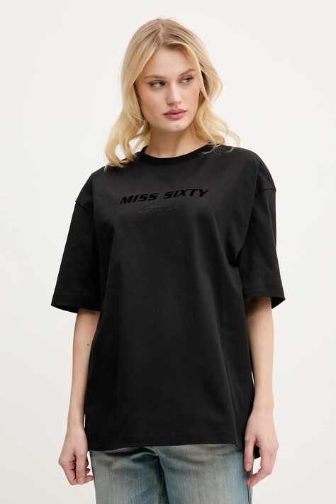Miss Sixty tricou din bumbac femei, culoarea negru, 6S2SJ76100