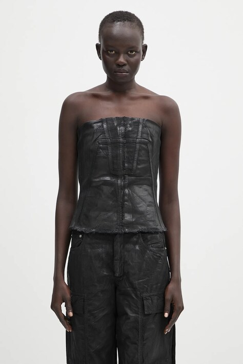 Rick Owens DRKSHDW top Bustier Top culoarea negru, uni, DS01E3127.SCF