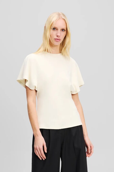 Majica kratkih rukava Karl Lagerfeld za žene, boja: bež, A2W17061