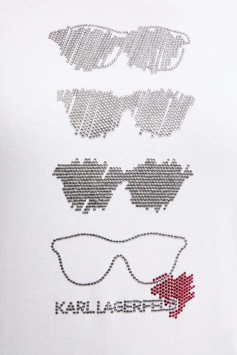 Бавовняна футболка Karl Lagerfeld — SS25-TSD21B, білий — фото 5