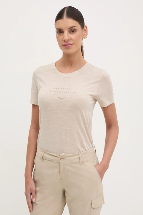 Salewa tricou sport Eagle culoarea bej, 00.0000028854