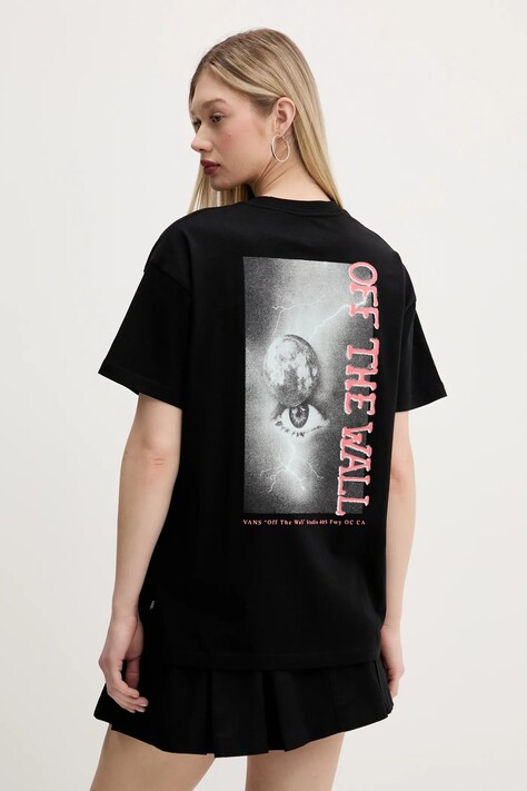 Vans t-shirt bawełniany damski kolor czarny VN000MCFBLK1