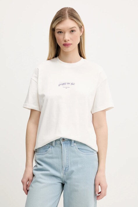 Памучна тениска Vans в бяло VN000MCKFS81