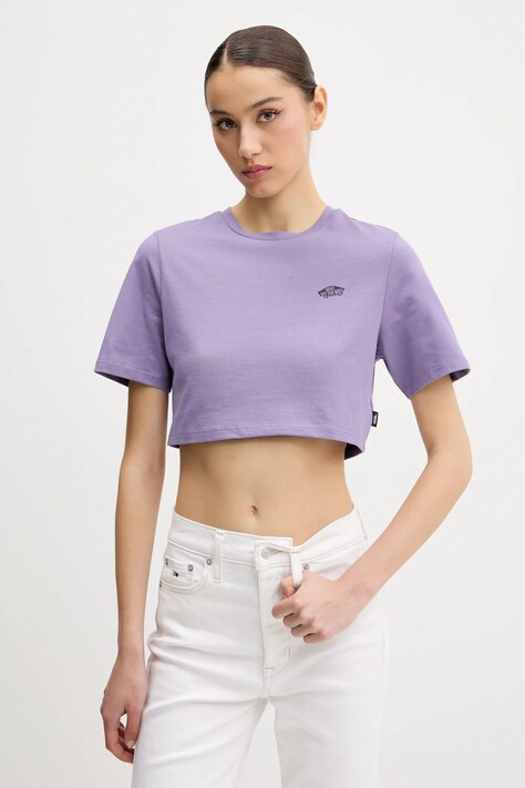 Vans tricou din bumbac culoarea violet, VN000P5V6PH1