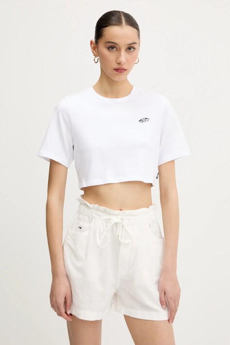 Vans t-shirt bawełniany damski kolor biały VN000P5VWHT1