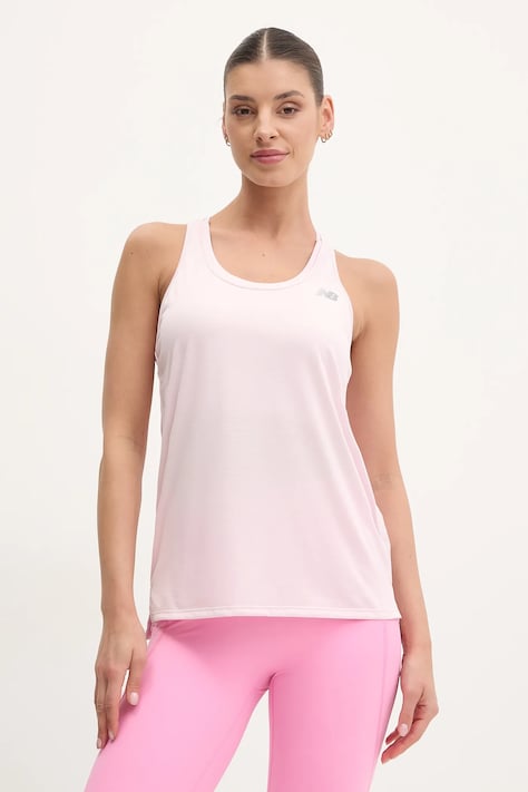 New Balance top de antrenament Sport Essentials culoarea roz, WT41220RSG