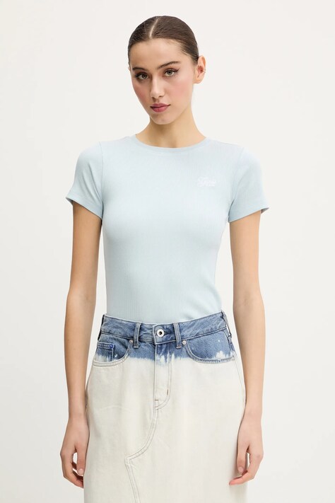 Μπλουζάκι Guess Jeans χρώμα: μπλε, W5GP62 KA0H1