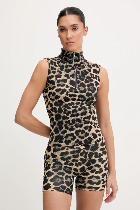 P.E Nation top treningowy Routine kolor brązowy z golfem 251W086