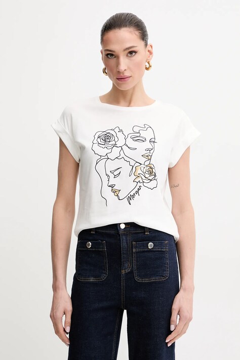 Morgan t-shirt DBELA donna colore bianco DBELA