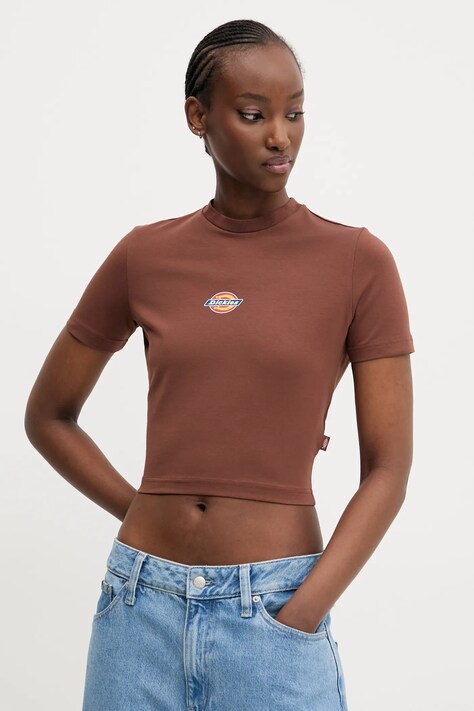 Tričko Dickies hnědá barva, DK0A4XPOK471