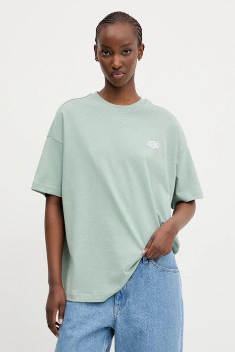Bavlněné tričko Dickies zelená barva, DK0A4Y1BK361