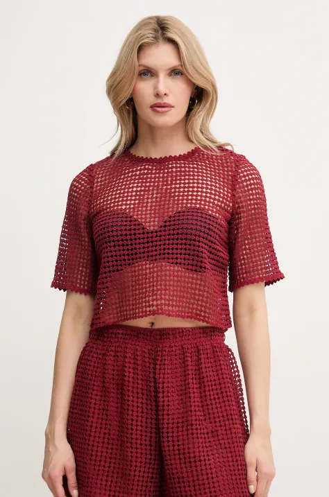 MAX&Co. t-shirt damski kolor bordowy 2516941064200